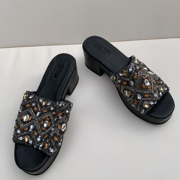 TOPSHOP Sandals Chunky Platform Sz 38 Or 8 - Picture 9 of 12